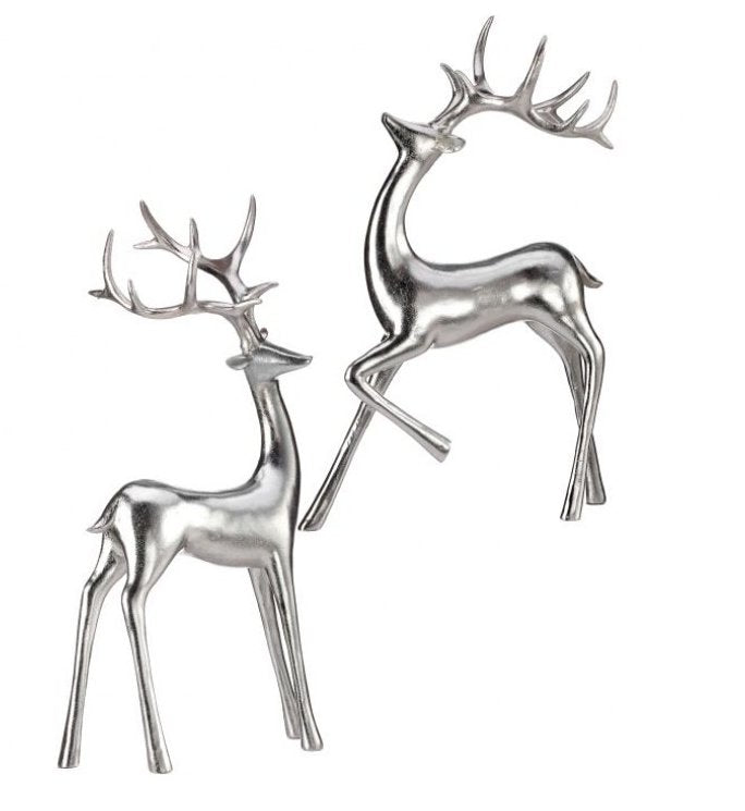 Set Of 2 Silver Deer - #Perch#