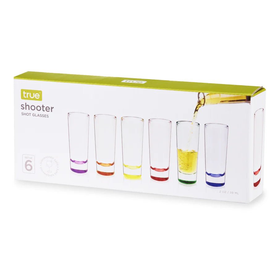 Shooter 2 oz Shot Glasses in Assorted Colors, Set of 6 - Perch