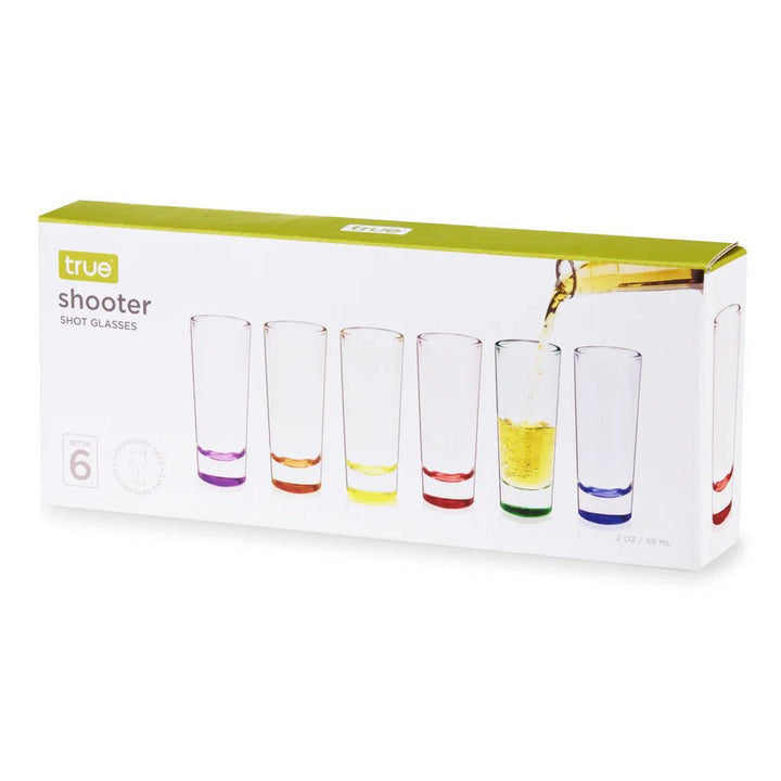 Shooter 2 oz Shot Glasses in Assorted Colors, Set of 6 - Perch