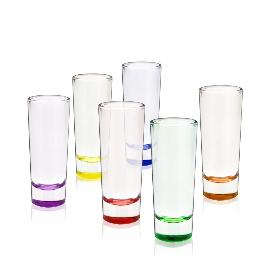 Shooter 2 oz Shot Glasses in Assorted Colors, Set of 6 - Perch