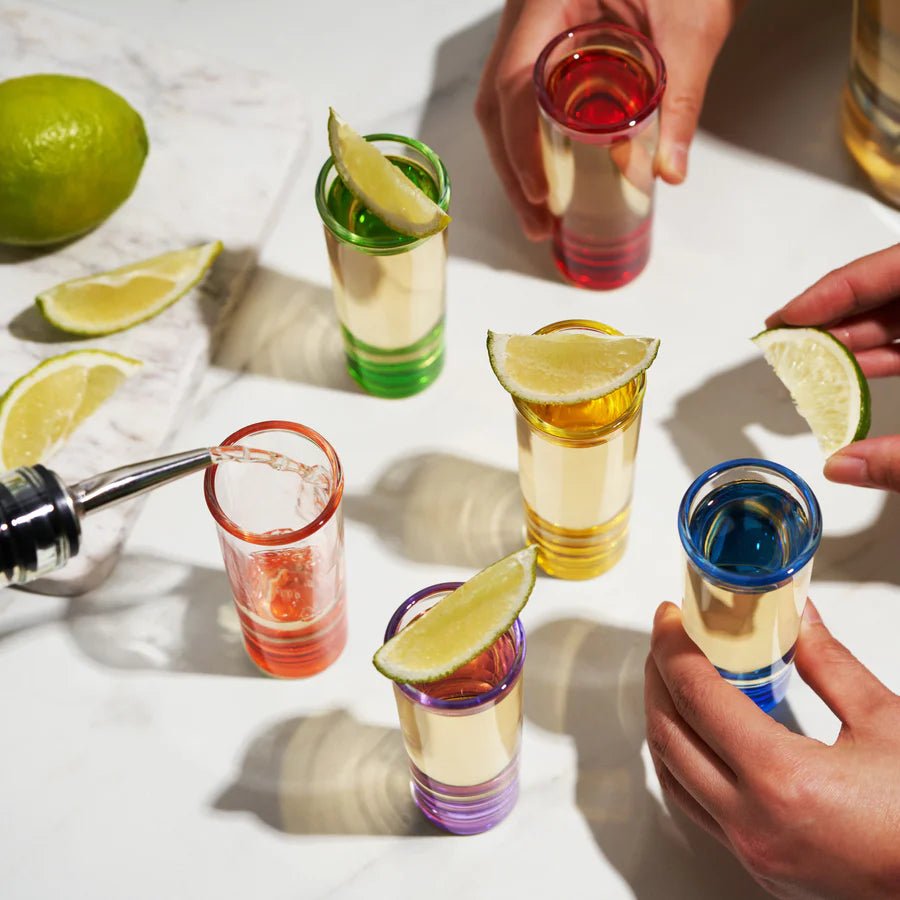 Shooter 2 oz Shot Glasses in Assorted Colors, Set of 6 - Perch