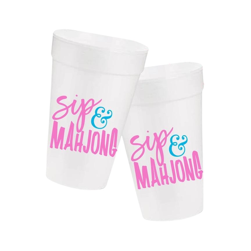 Sip & Mahjong Foam Cups - #Perch#