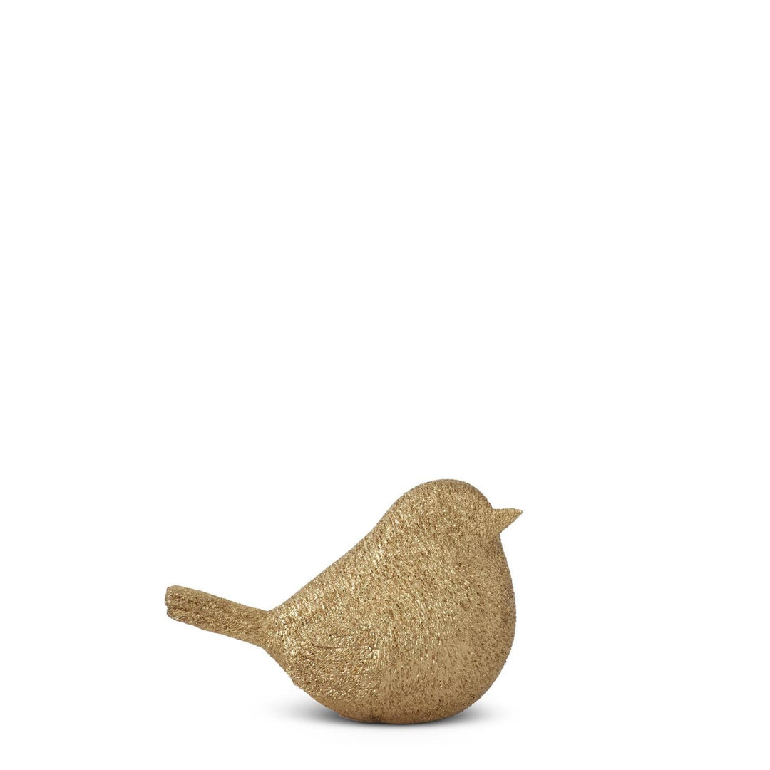 Small Resin Textured Gold Bird - Perch