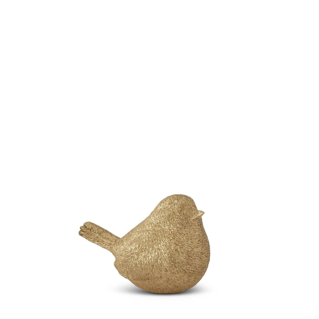 Small Resin Textured Gold Bird - Perch