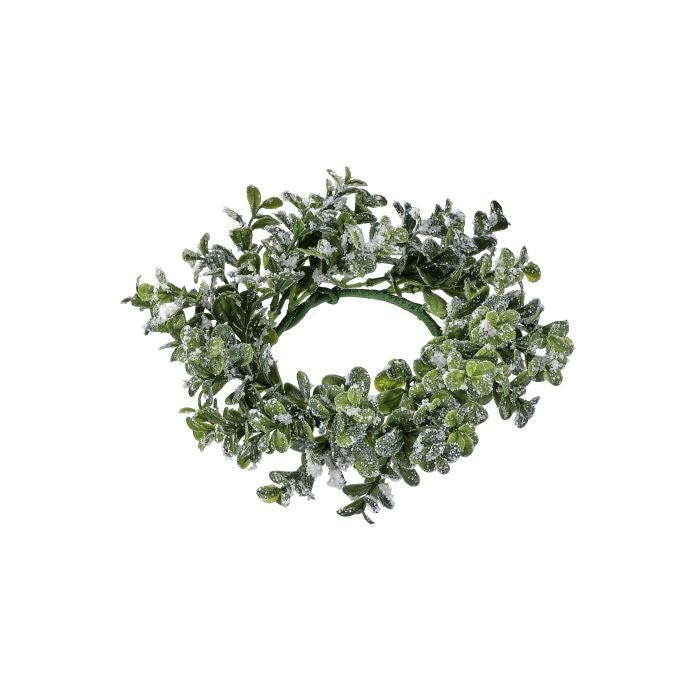 Snow Boxwood Candle Ring - #Perch#