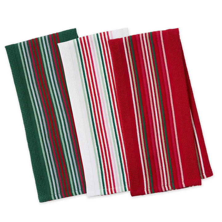 Spirited Stripes Holiday Dishtowel Set S/3 - Perch