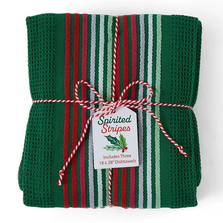Spirited Stripes Holiday Dishtowel Set S/3 - Perch