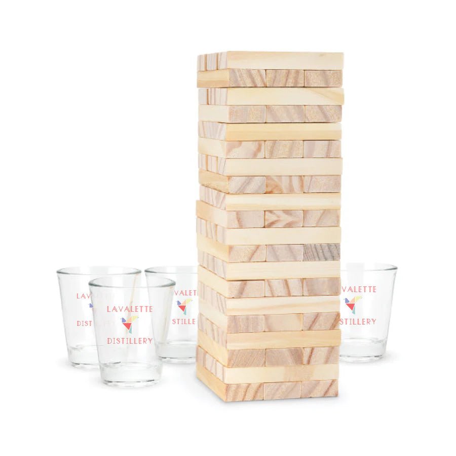 Stack Stacking Blocks Drinking Game with Shot Glasses - Perch