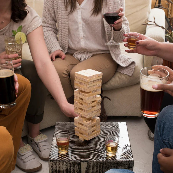 Stack Stacking Blocks Drinking Game with Shot Glasses - Perch