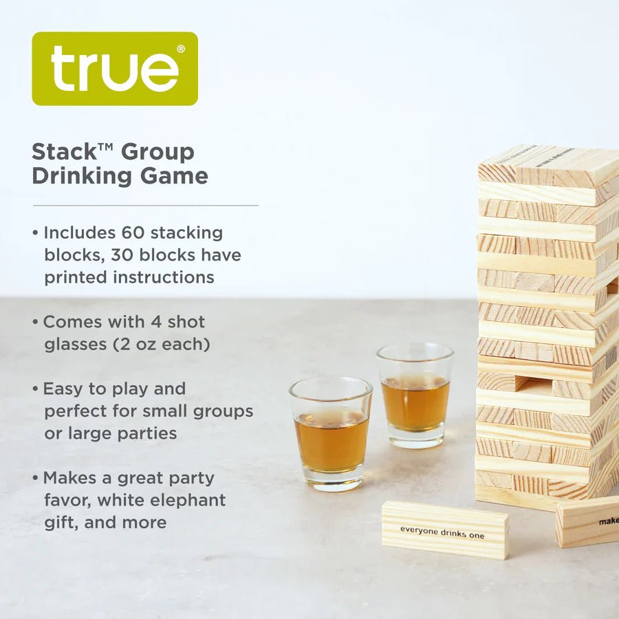 Stack Stacking Blocks Drinking Game with Shot Glasses - Perch