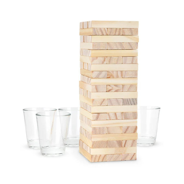 Stack Stacking Blocks Drinking Game with Shot Glasses - Perch
