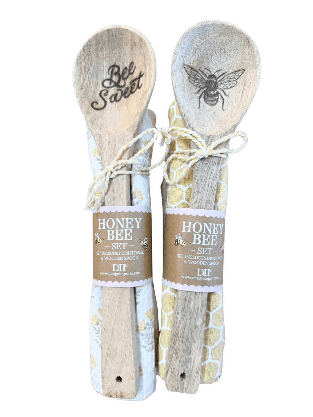 Sweet Bee Dish Towel + Spoon Gift Set - Perch