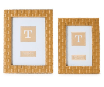 Tan Box Weave Photo Frames - Set of 2 - Perch