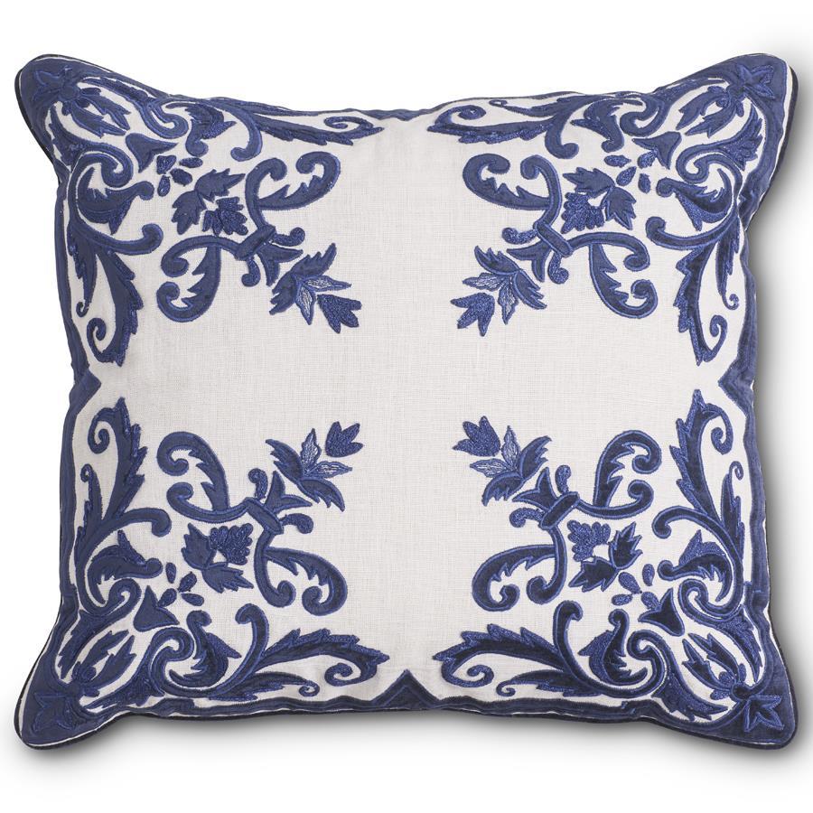 Velvet & Linen Embroidered Pillow - Perch