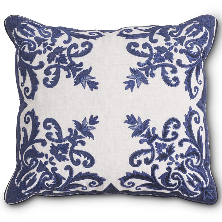 Velvet & Linen Embroidered Pillow - Perch