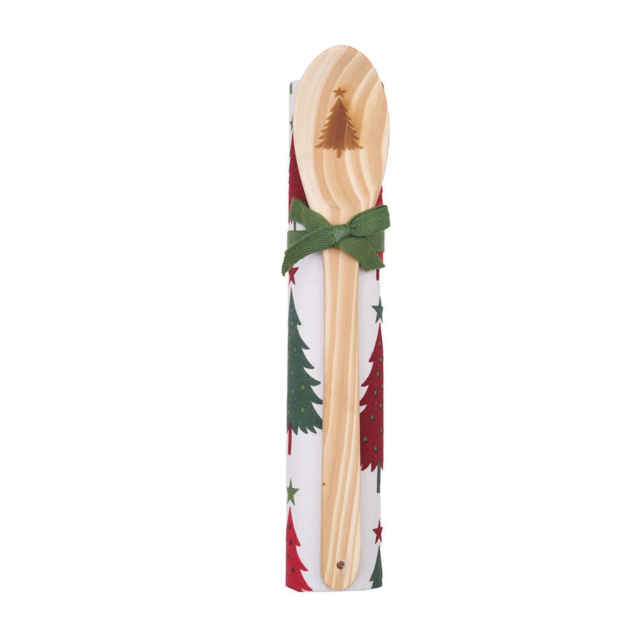 Whimsical Christmas Tree Kitchen Towel & Spoon Set - Perch