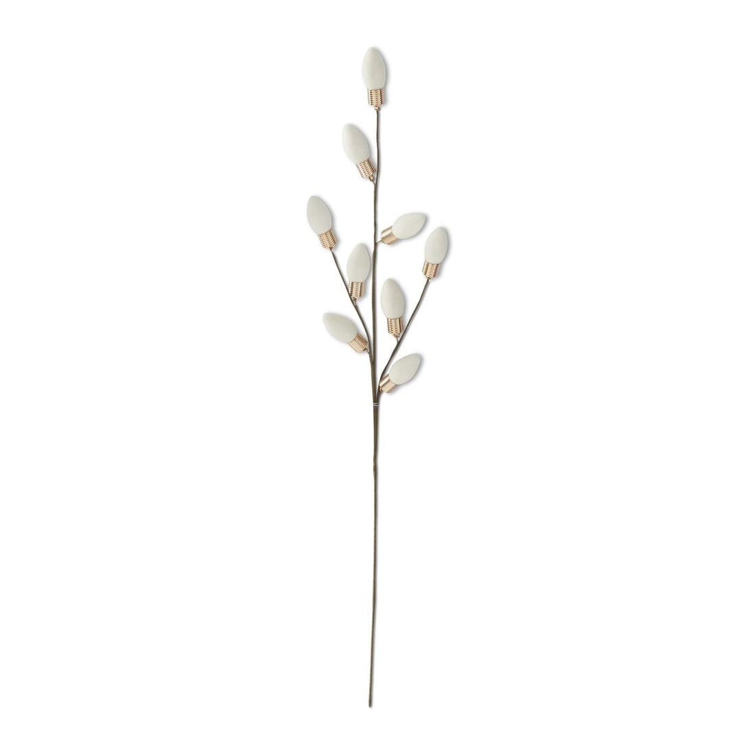 White Flocked Christmas Bulb Pick - #Perch#