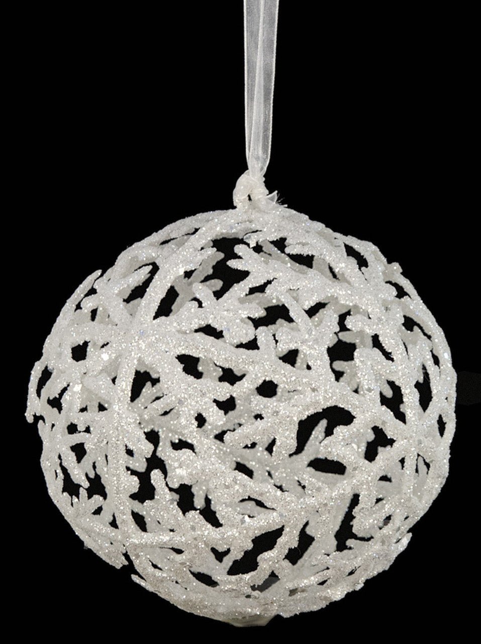 White Glitter Ball Ornament - #Perch#