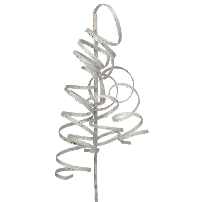 White Glitter Curly Spray - Perch