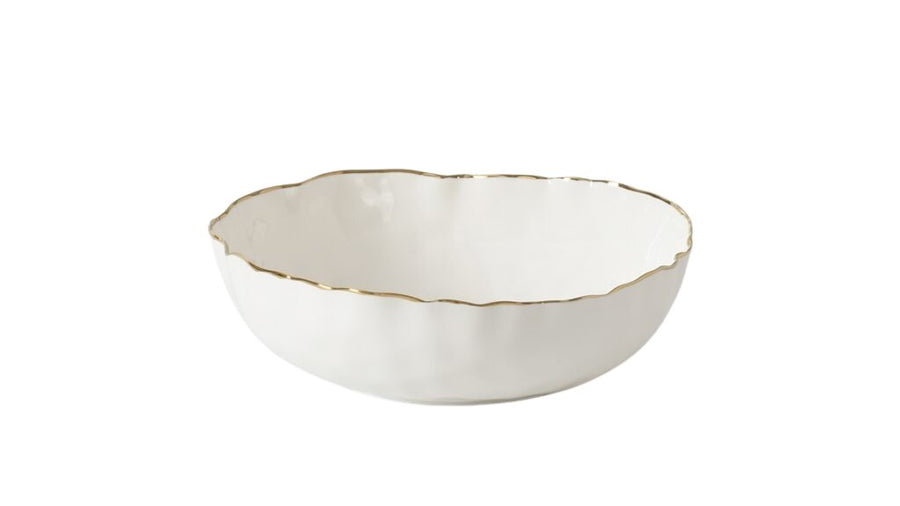 White + Gold Large Bowl - #Perch#