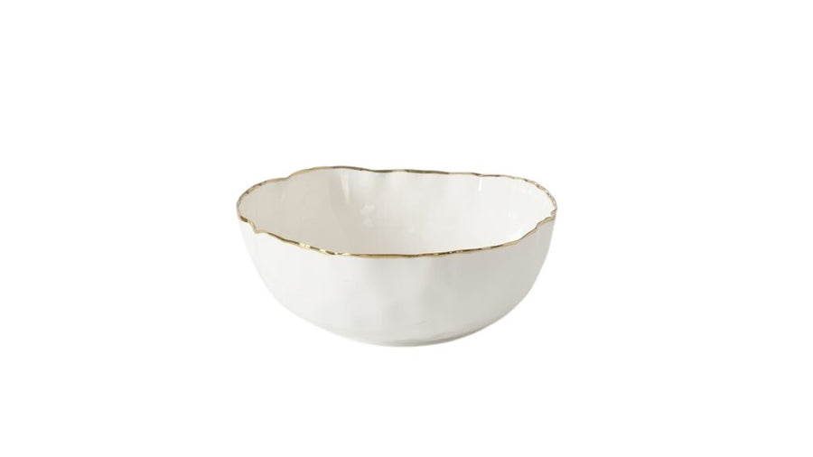 White + Gold Medium Bowl - #Perch#