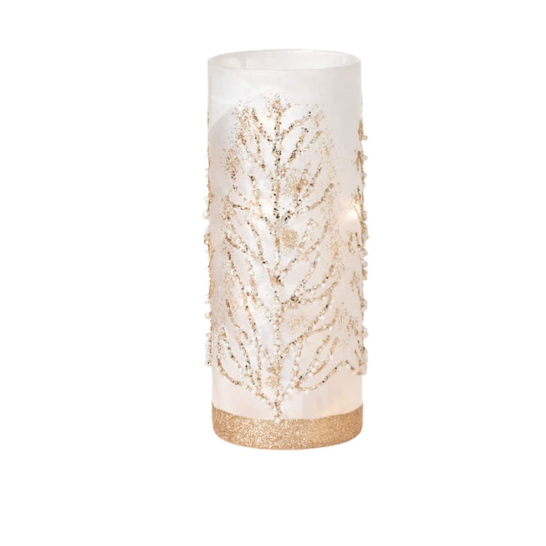 White Lighted Tree Cylinder - #Perch#