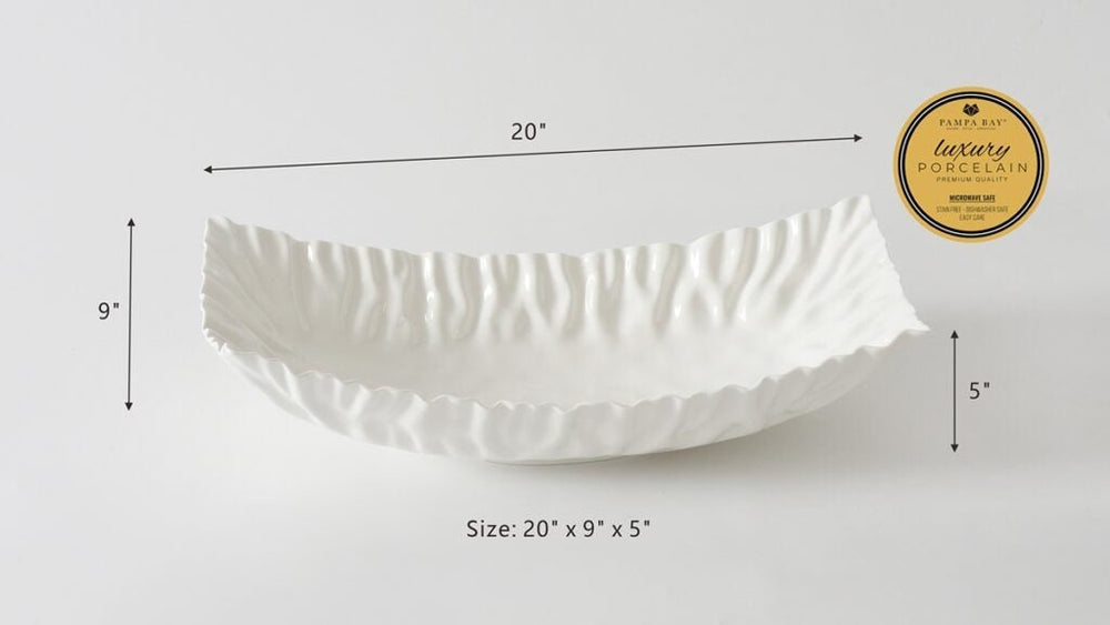 White Rectangular Centerpiece Bowl - #Perch#