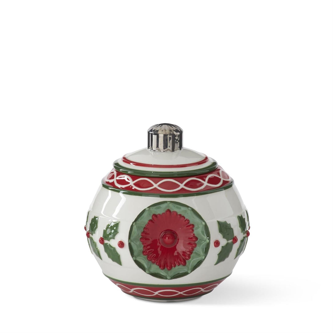 White Red & Green Ceramic Container - Perch