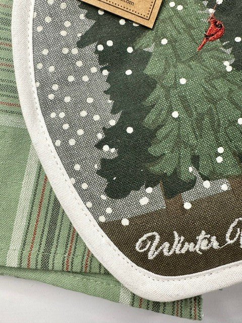Winter Snow Globe Potholder Gift Set - Perch