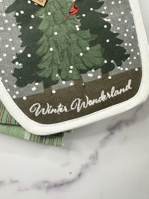 Winter Snow Globe Potholder Gift Set - Perch
