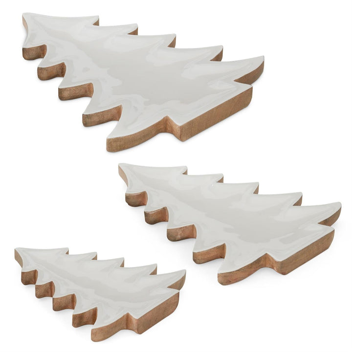 Wooden Christmas Tree Trays - Set of 3 - Perch