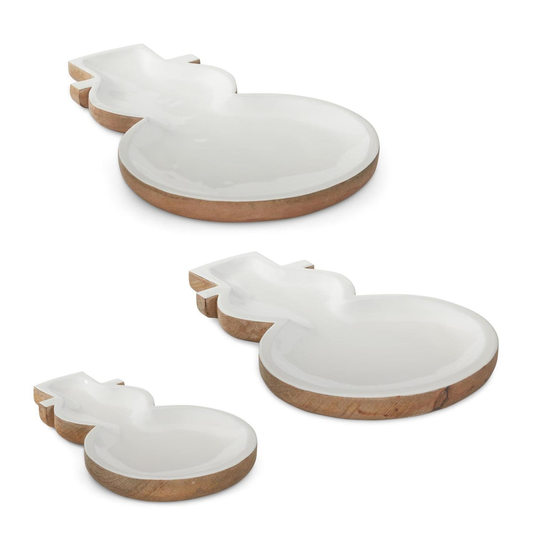Wooden Snowmen Trays - Set of 3 - Perch