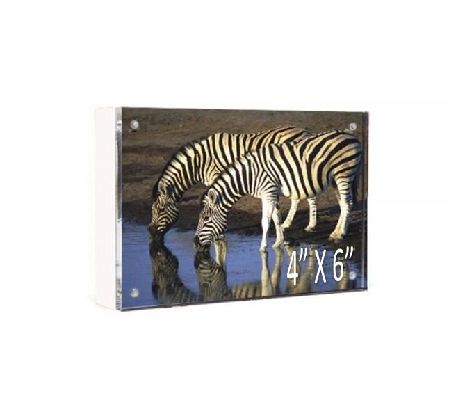 4X6 White Wood Back Magnet Frame - #Perch#