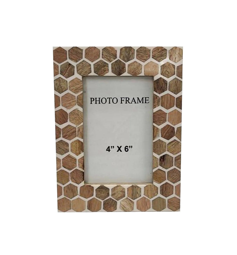 4X6-Wood Hexagon Tile Frame - #Perch#