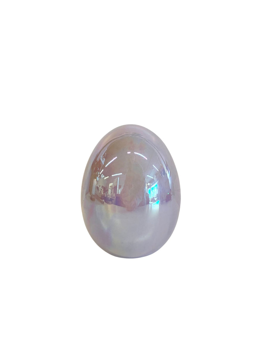 5" Iridescent Ceramic Egg - Purple - #Perch#