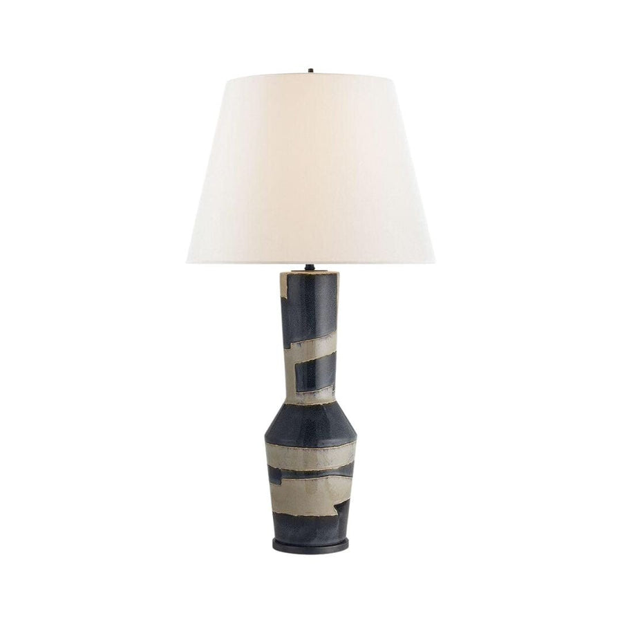 Alta Table Lamp In Sand And Wide Black Stripe With Linen Shade - #Perch#
