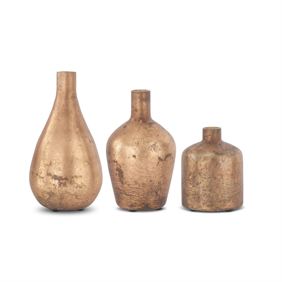 Antique Brown Glass Bottle Vases - #Perch#