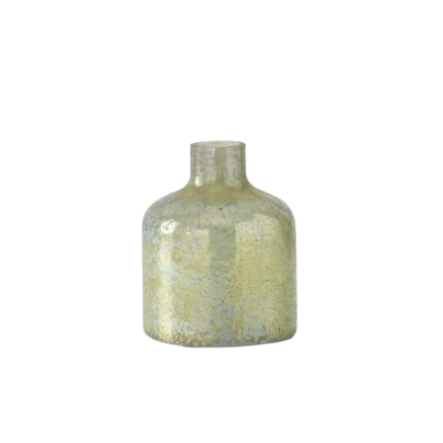 Antique Light Green Matte Glass Bottle Vase - #Perch#