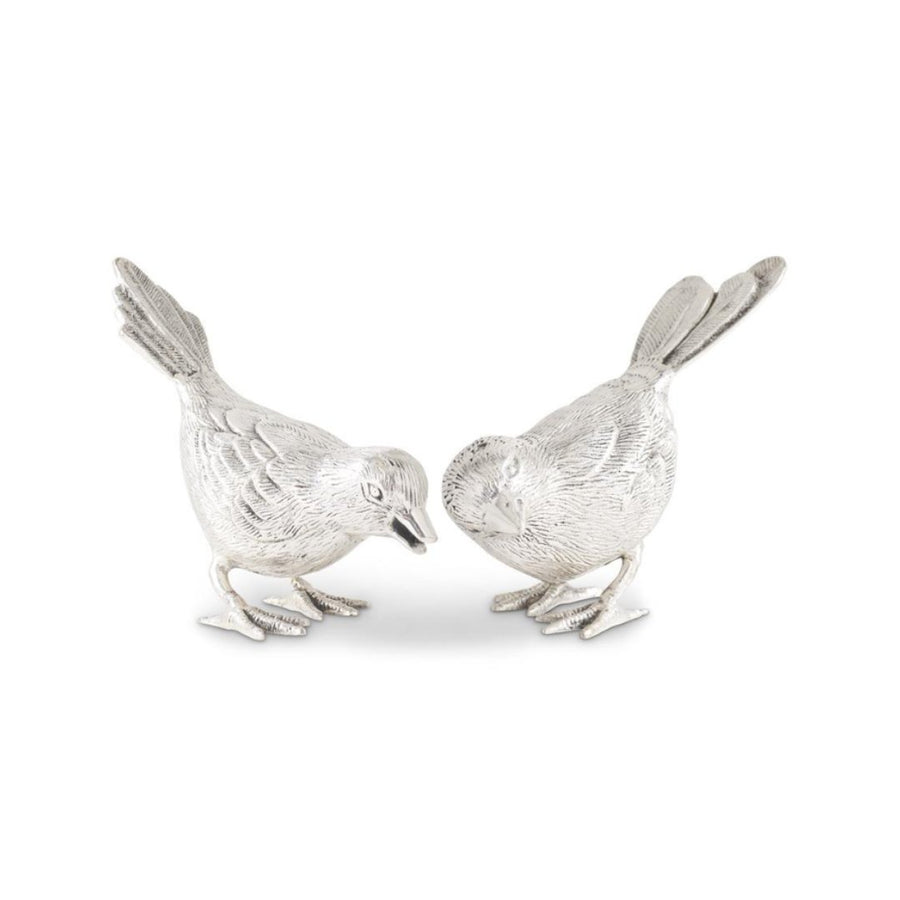 Antiqued Silver Song Birds - #Perch#