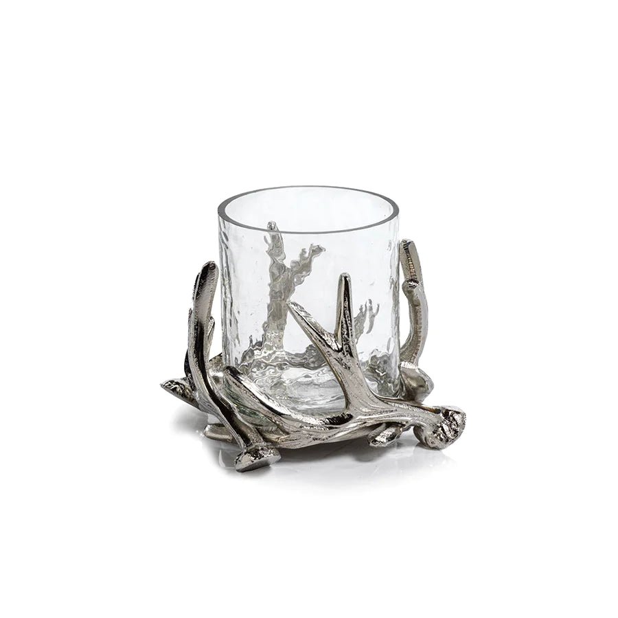 Antlers Metal and Glass Candle Holder - #Perch#