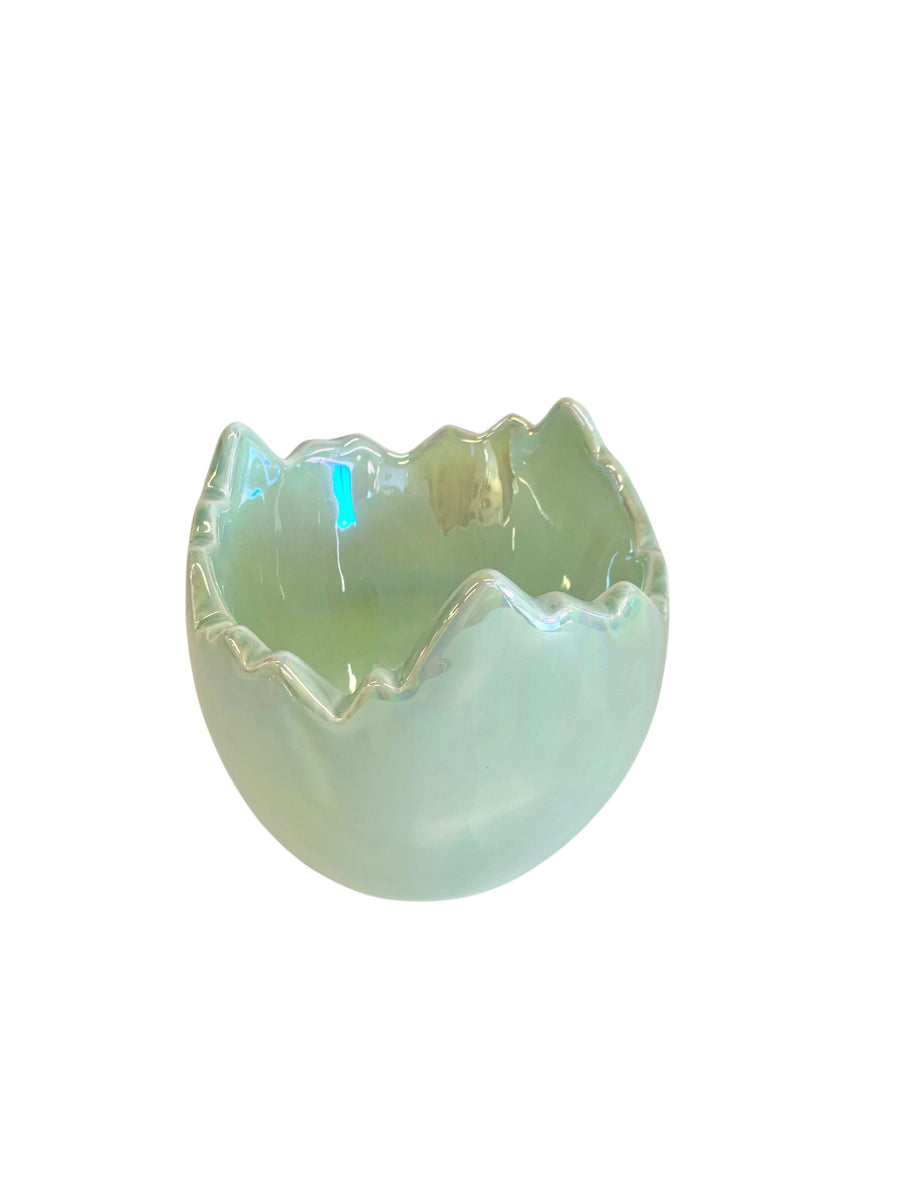 Ceramic Broken Egg Bowl, 5.25" Mint - #Perch#