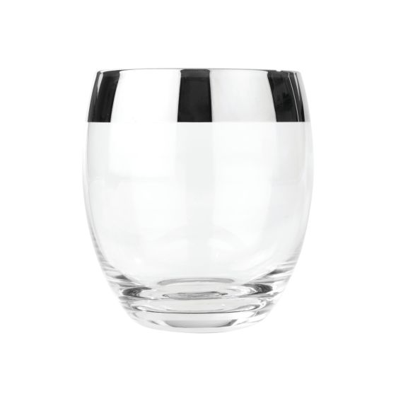 Crystal Tumblers with Chrome Rim - #Perch#