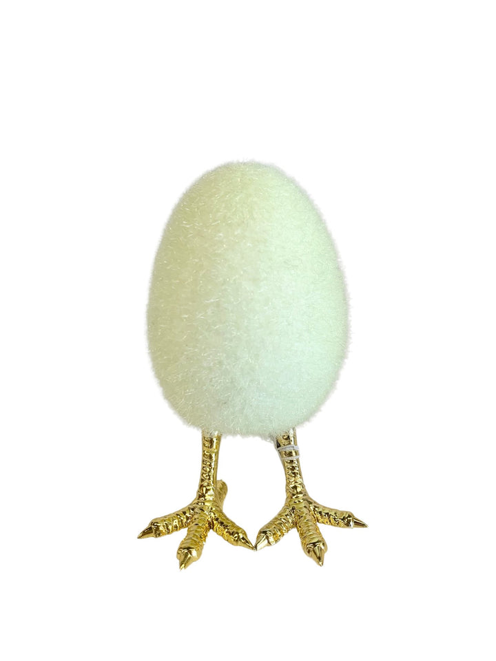 Flocked Egg With Feet - #Perch#
