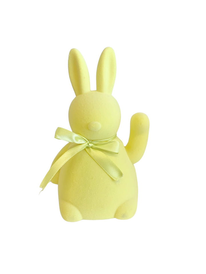 Flocked Waving Bunny - #Perch#