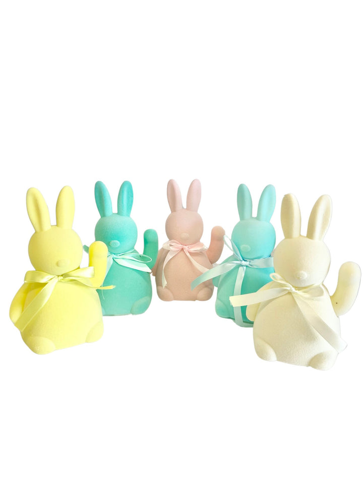 Flocked Waving Bunny - #Perch#