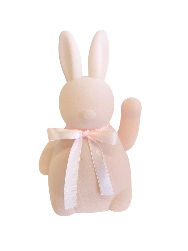 Flocked Waving Bunny - #Perch#