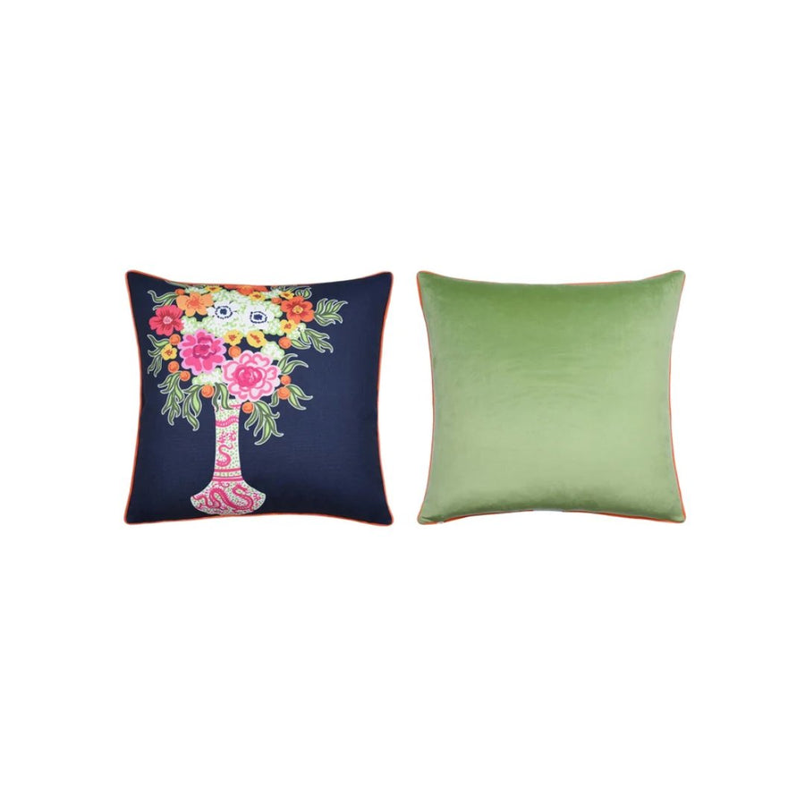 Floral Tinck Linen Velvet Pillow - #Perch#