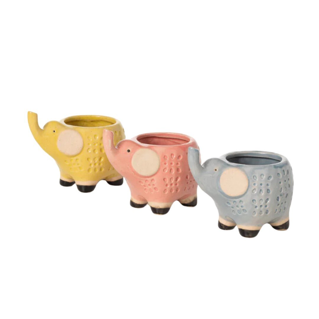 Glazed Pastel Elephant Planter - #Perch#