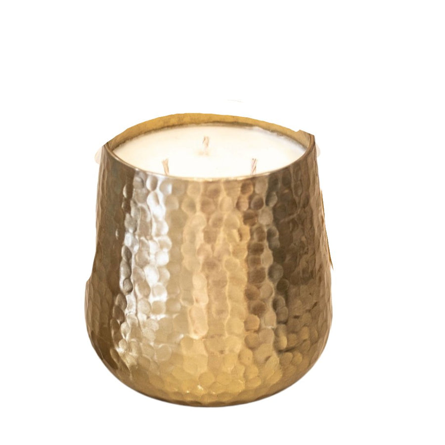 Gold Hammered Candle - #Perch#