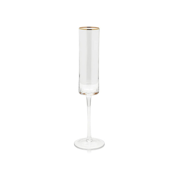 Gold Rim Optic Champagne Flutes - #Perch#